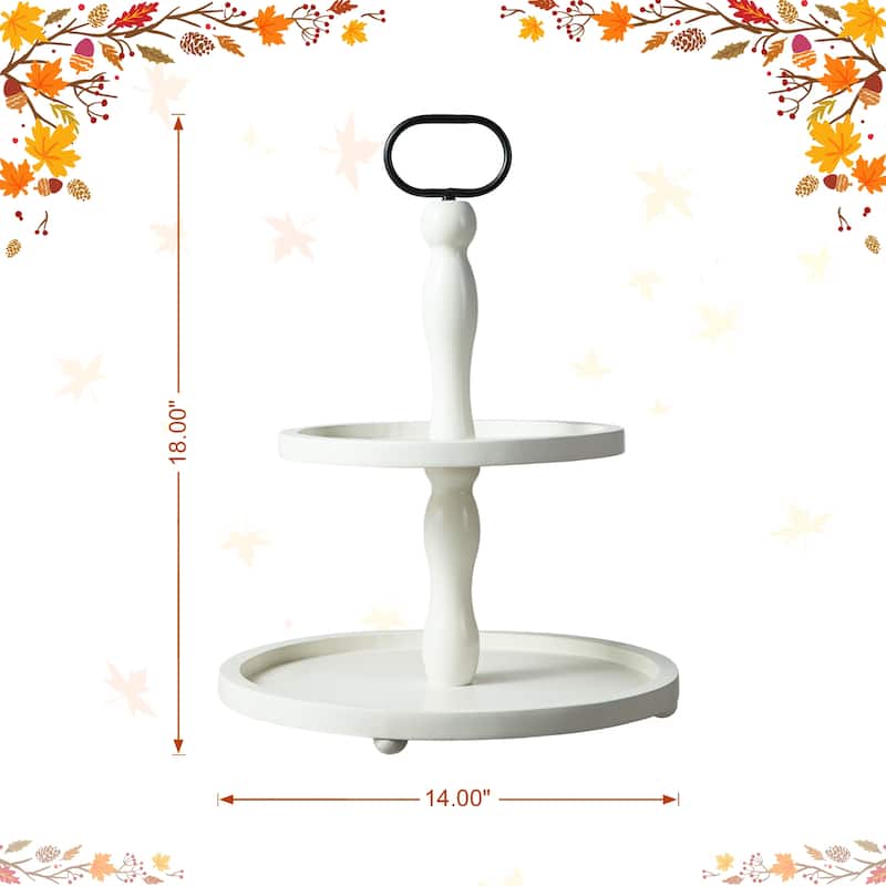 Glitzhome Halloween Christmas Gnome Pumpkin Block Set Word Sign Table Decor with Tiered Tray