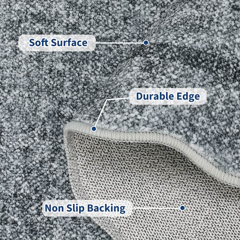 Garvee Scallop Solid Washable Area Rug