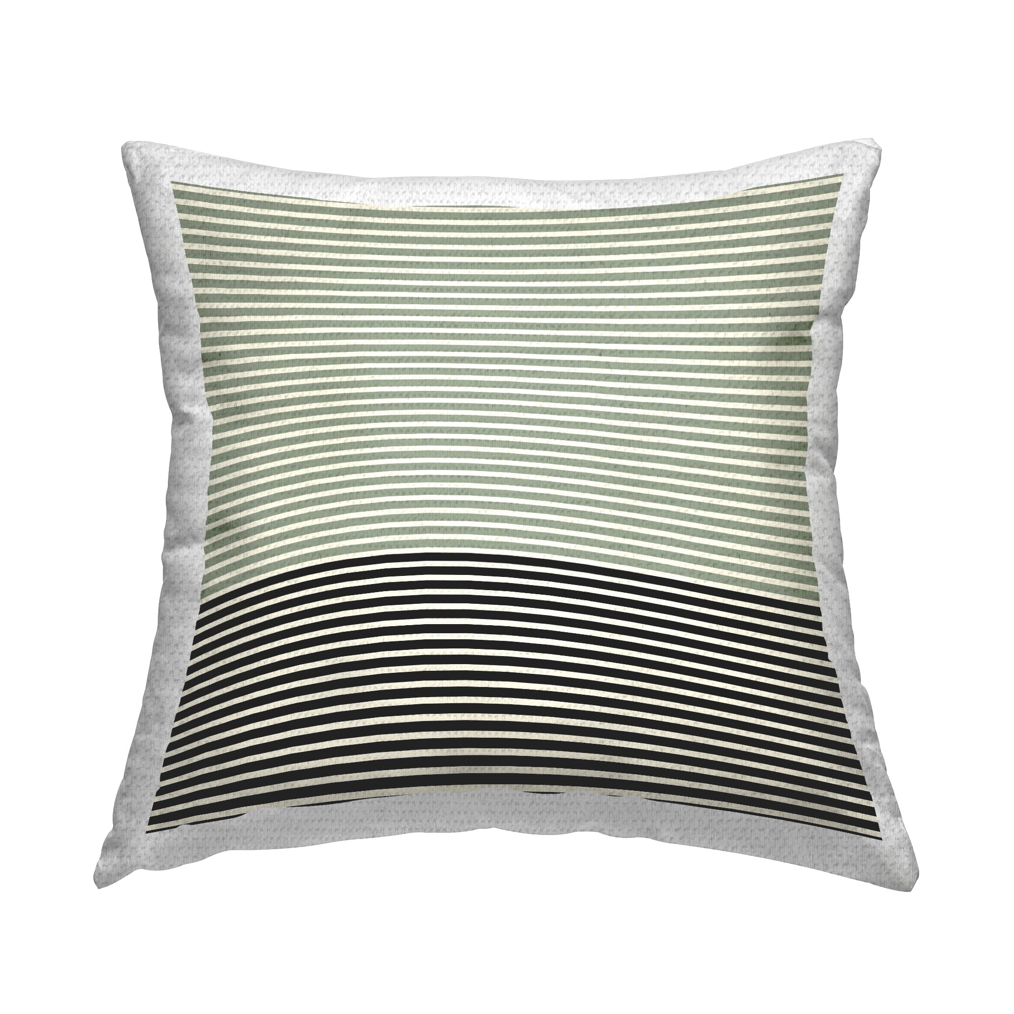 Stupell Sage Green Black Stripes Printed Outdoor Throw Pillow Design by ...