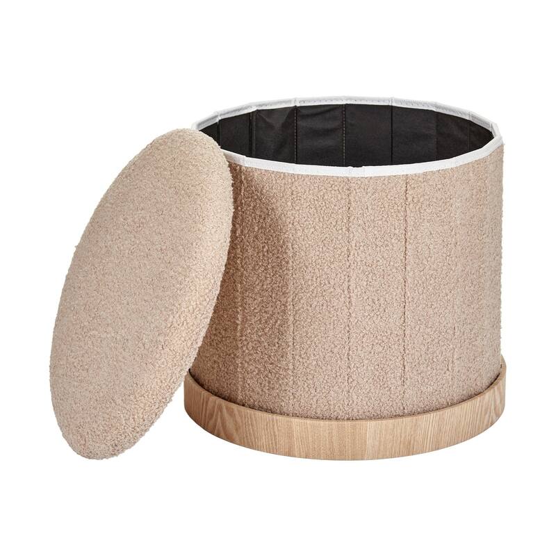 Aria Home Teddy Fabric Ottoman Coffee Table with Hidden Storage