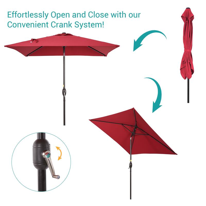 BONOSUKI 6.5x6.5Ft Patio Market Umbrella Weather-Resistant Frame