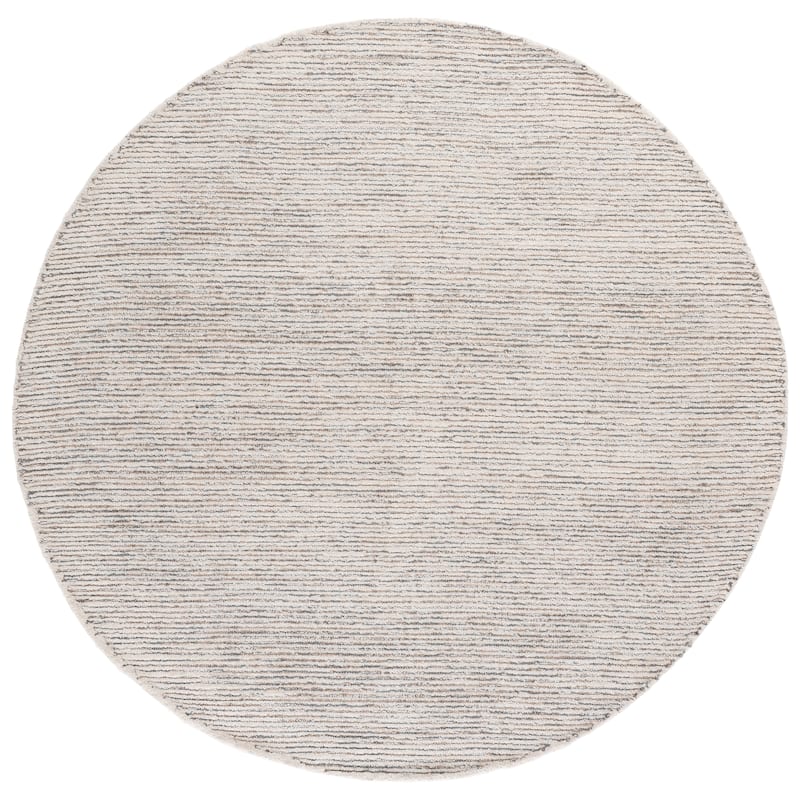 SAFAVIEH Handmade Abstract Rumena Contemporary Rug - 6' Round - Silver/Taupe