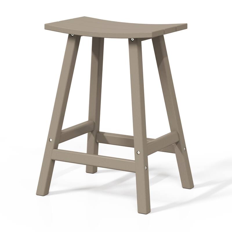 Laguna Hdpe All Weather Outdoor Patio 24" Saddle Seat Counter Stool