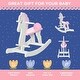 preview thumbnail 4 of 3, Toddler Rocking Horse with Pink Hair, Handles, Backrest, and Space-Saving Mini Design, Ages 1-3