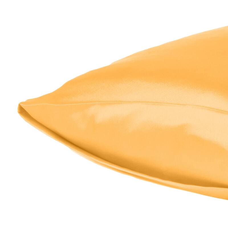 HomeRoots Set of Two Apricot Silk Satin