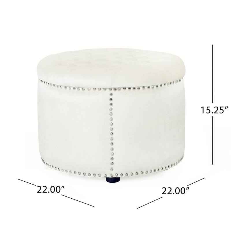 Anmytek Velvet Round Ottoman Plush Footrest Seat Home Decor