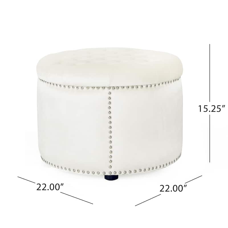 Zahra Velvet Tufted Ottoman by Christopher Knight Home