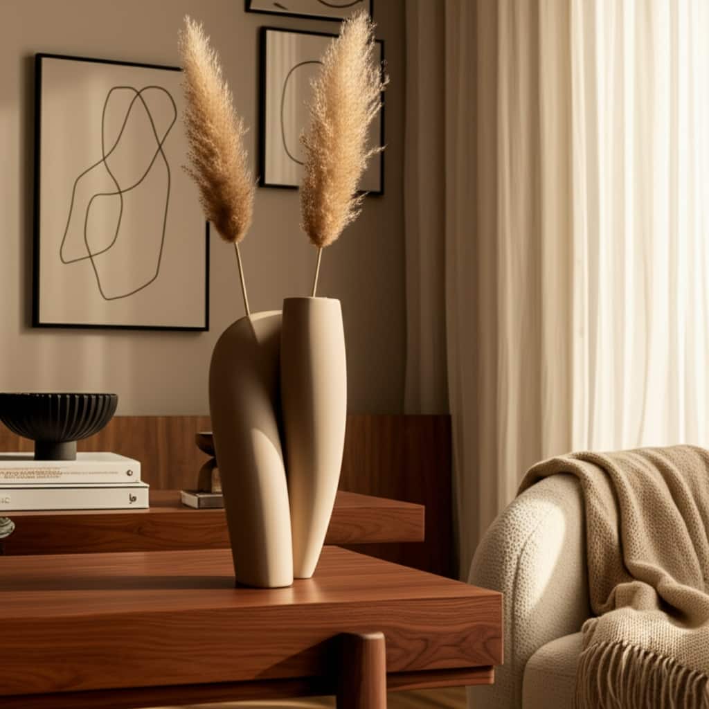 Stoneware Spiral Vase Unique Sculptural Textured Surface