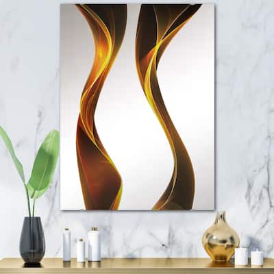 Designart 'Gold Waves' Modern Mirror - Contemporary Large Printed Wall Mirror