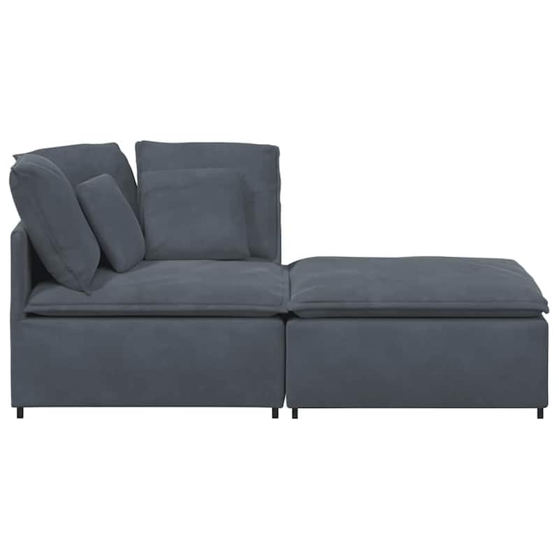 vidaXL Modular Sofa Dark Grey Velvet (100% polyester) Oversized Modular - 39.4 x 78.7 x 25.2 in