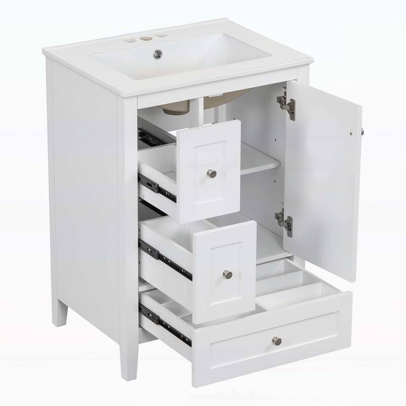 24-Inch Bathroom Vanity with Storage,Adjustable Shelf