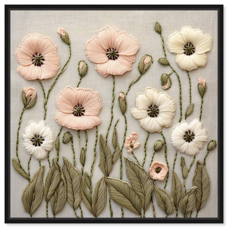 Stitched Serenity I Canvas by Art Remedy - Black - 20" x 20"
