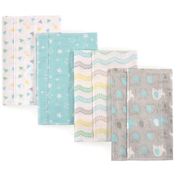 slide 1 of 1, Luvable Friends Baby Cotton Flannel Burp Cloths 4pk, Basic Elephant, One Size - Basic Elephant - One Size One Size - Basic Elephant