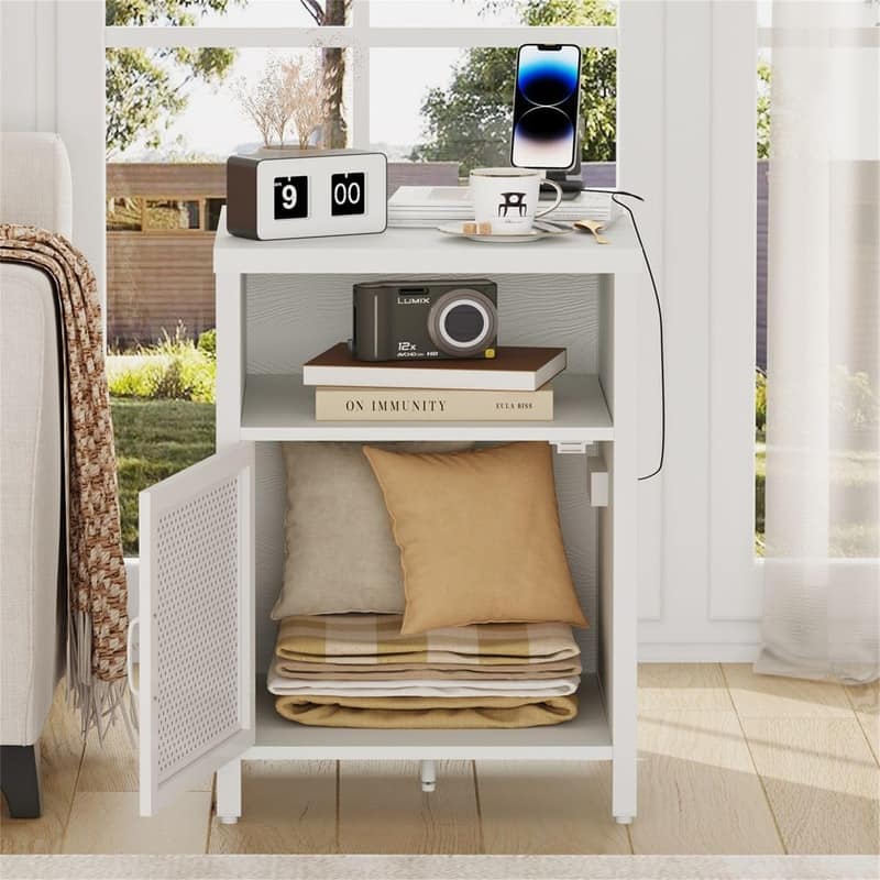 Side Table with Charging Station