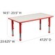 preview thumbnail 17 of 37, 23.625"W x 47.25"L Rectangle Plastic Activity Table Set with 6 Chairs