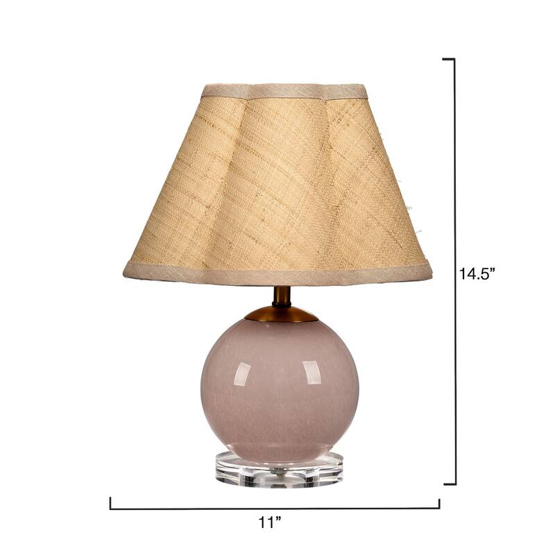Jamie Young Dottie Blown Glass Table Lamp with Raffia Shade