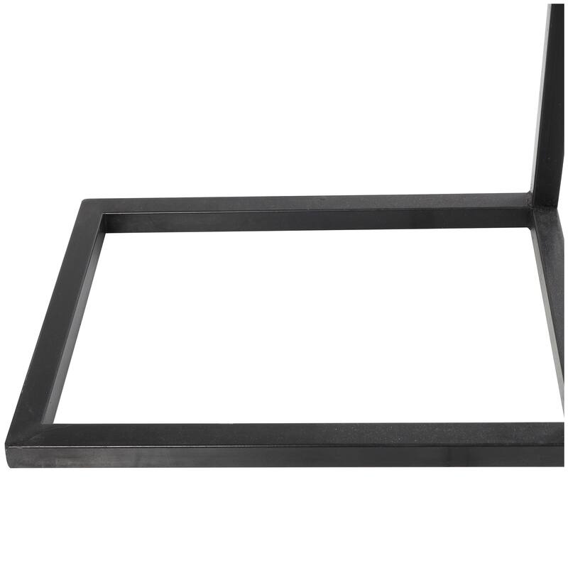 Brown Wood Rustic Accent Table with Black Metal Base