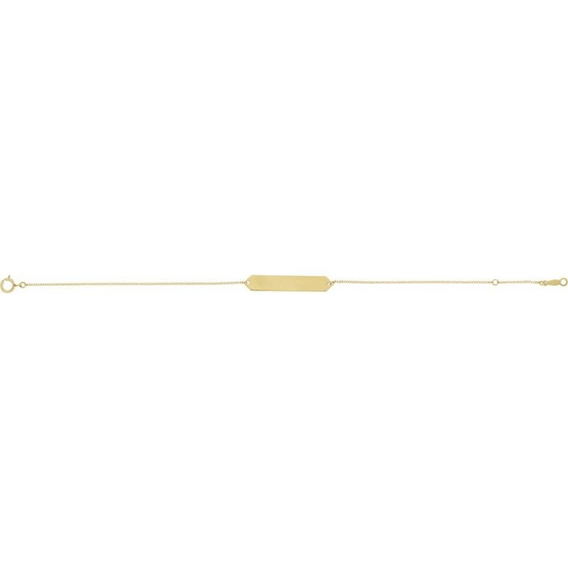 Curata 14k Yellow Gold Geometric ID 7-8" Bracelet
