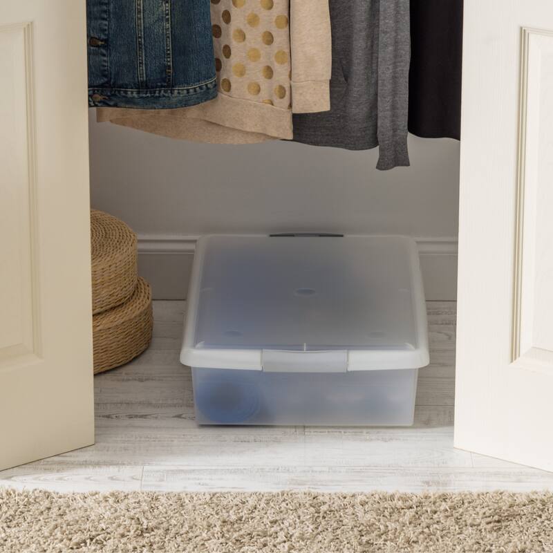 IRIS USA® Store and Slide Box 40 Qt Buckle Lid - Gray