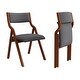 preview thumbnail 12 of 27, Set of 2 Upholstered Folding Dining Chair, Wood Frame Dining Table Guest Chair, Living Room Lounge Chair, Studio Business Chair