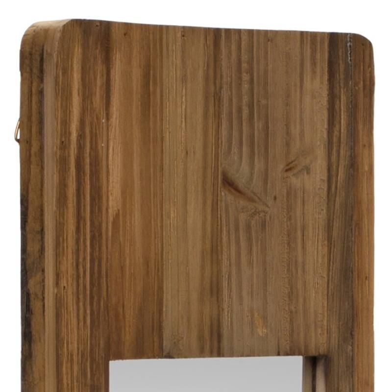 HomeRoots 29" Brown Wood Framed Accent Mirror - 10' X '29' X '1.5