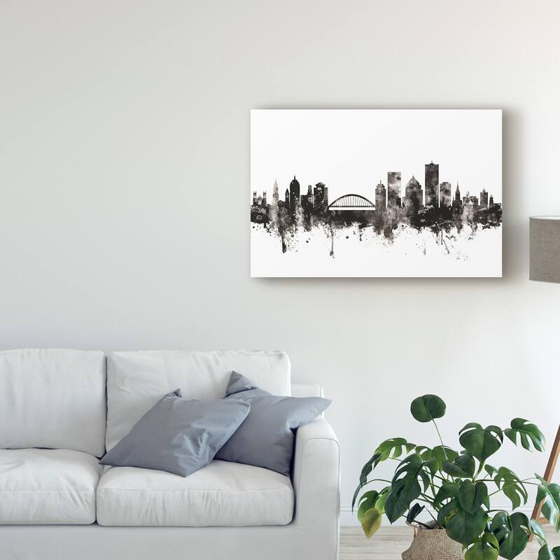 Michael Tompsett 'Rochester New York Skyline Black White' Canvas Art