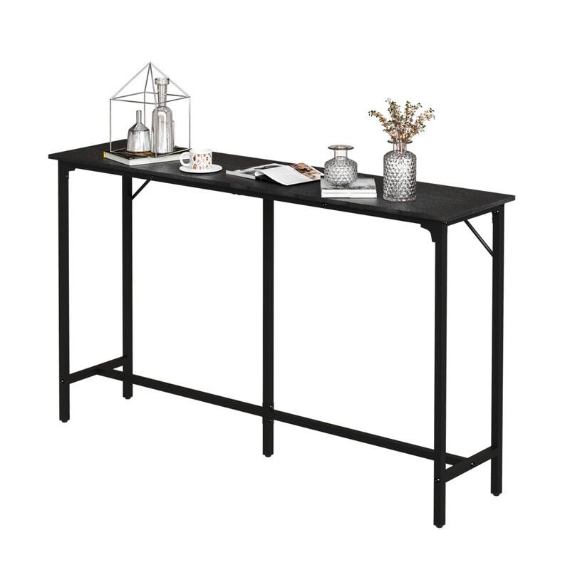 63'' Counter Height Bar Dining Table with Metal Frame , Pub Sofa Table for Kitchen and Living Room - N/A