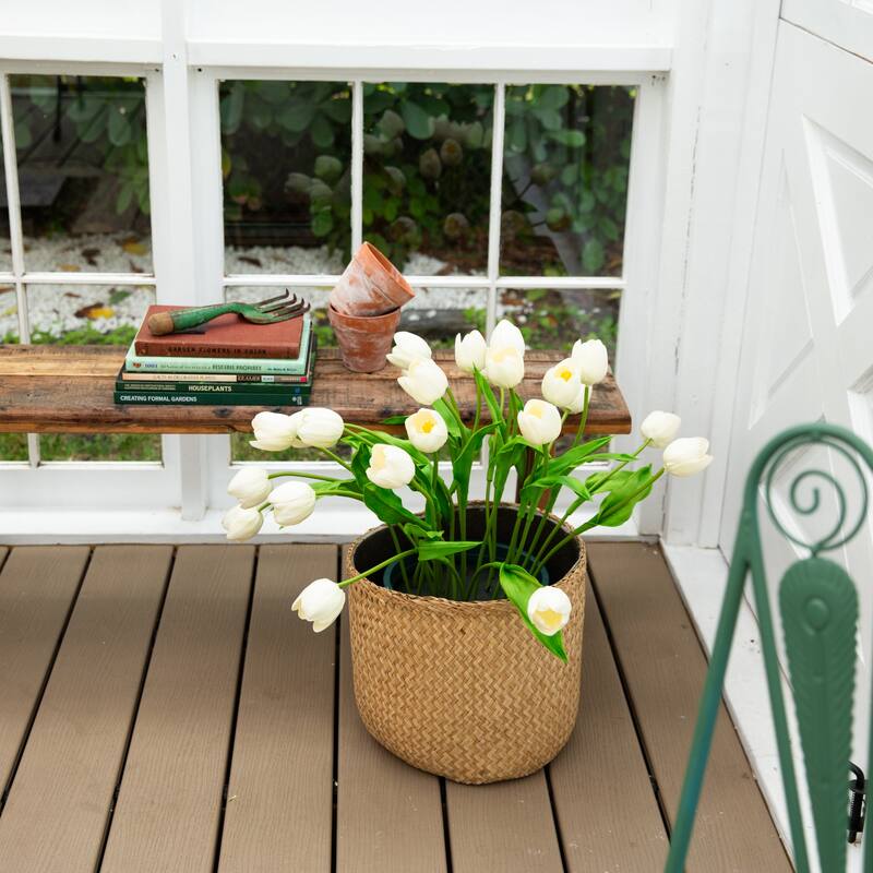 2-ft UV Resistant Artificial Tulip Plant (Indoor/Outdoor) - Green