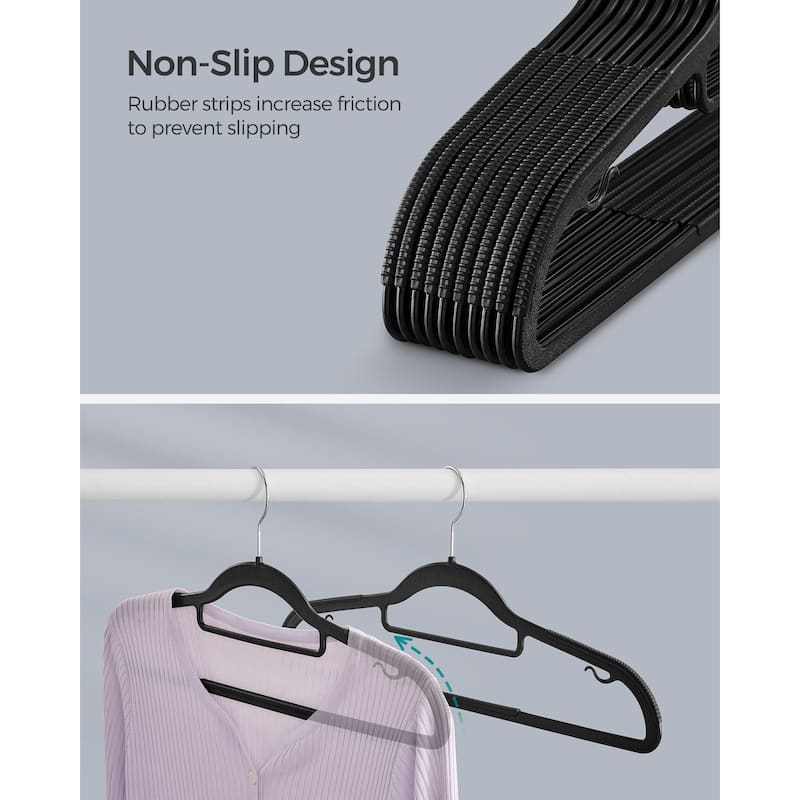 Multi-Purpose Clothes Hangers with Anti-Slip Rubber Grips Space-Saving Frame and Hook Rotation