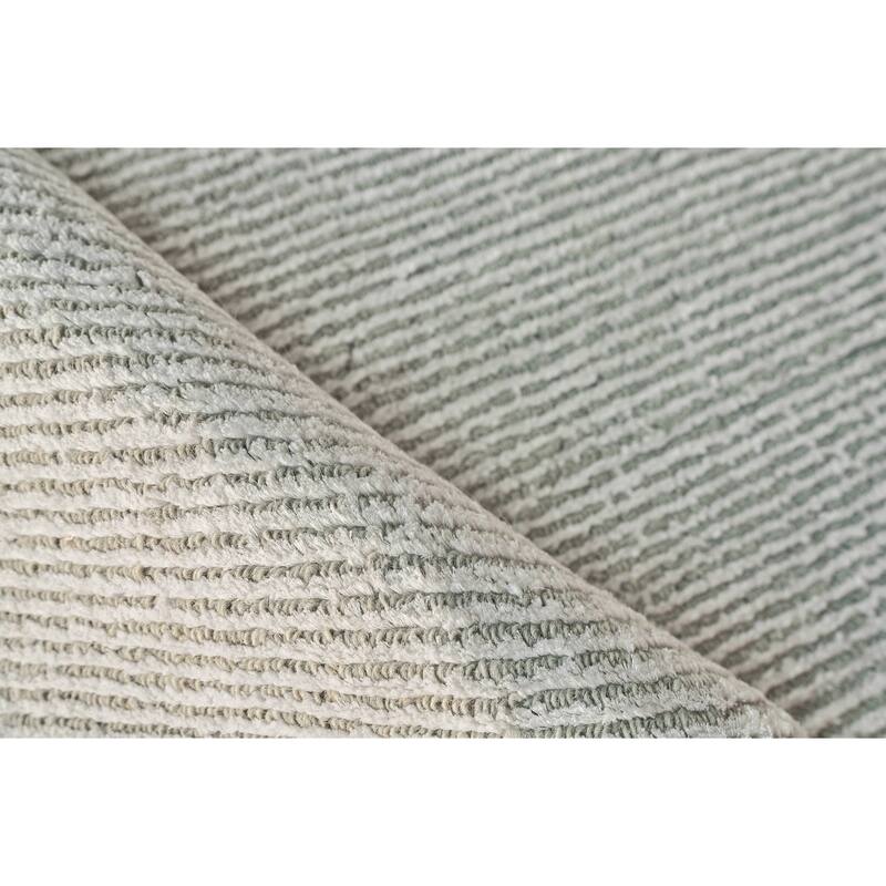 EXQUISITE RUGS Duo Hand-loomed Wool/Bamboo Silk White/Grey Area Rug.