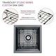 preview thumbnail 3 of 9, Transolid 15-in x 15-in x 9-in Undermount Stainless Kitchen/Bar Sink, SinkPocket, Grid, Strainer - 15-in x 15-in x 9-in