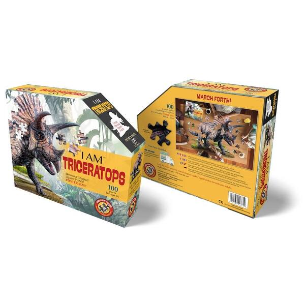 Madd Capp Puzzles Jr I Am Triceratops 100 Pieces Animal Shaped Jigsaw Puzzle Overstock 32176191