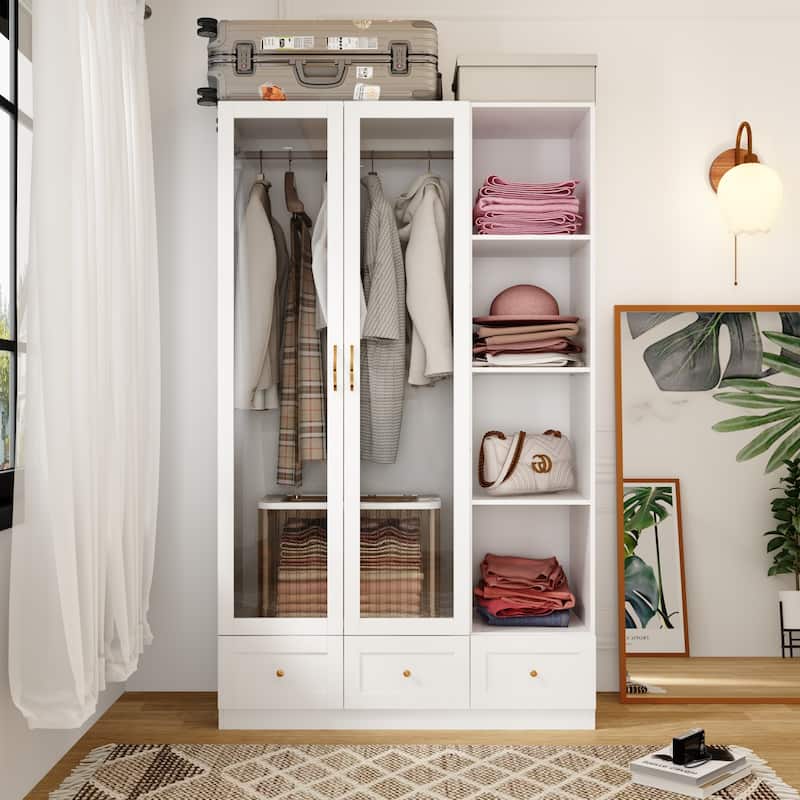 Chic Modular Closet System Wardrobe Units Armoires Home Organization - 47.2"-2Doors