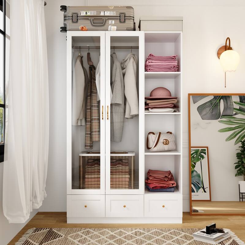 Storage Armoires Modular Wardrobe Collection Combo Cloest Cabinet