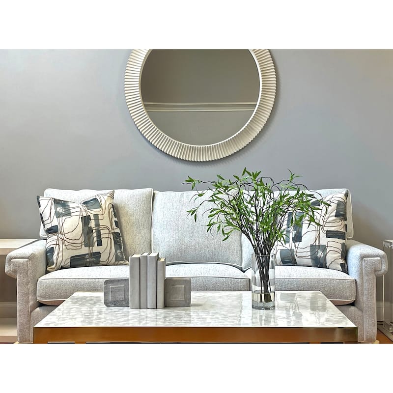 Willow Branch Arrangement in a Tall Glass Vase - Green