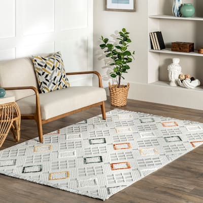 Nuloom Madge Contemporary Tiled Fringe Area Rug