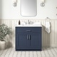 preview thumbnail 73 of 122, OVE Bailey Bathroom Vanity with Power Bar 36" - Midnight Blue with Brushed Nickel Hardware
