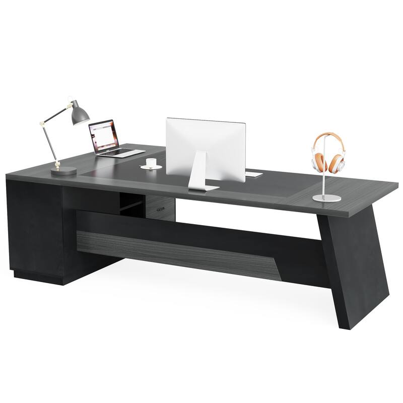 L-shaped Executive Computer Desk with Drawers for Office