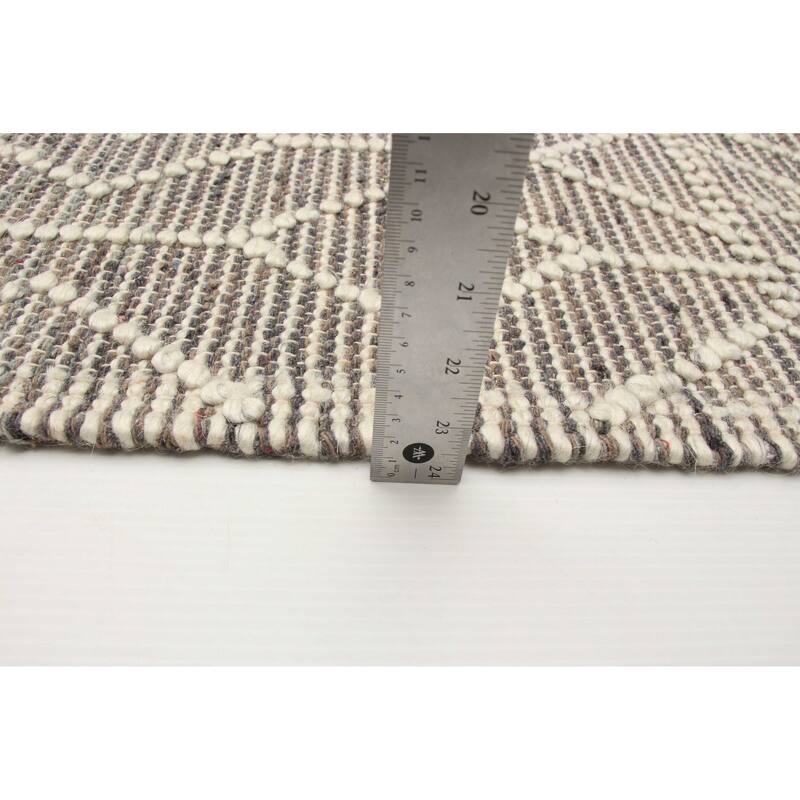 ECARPETGALLERY Braid weave Sienna Brown Wool Rug - 5'0 x 8'2