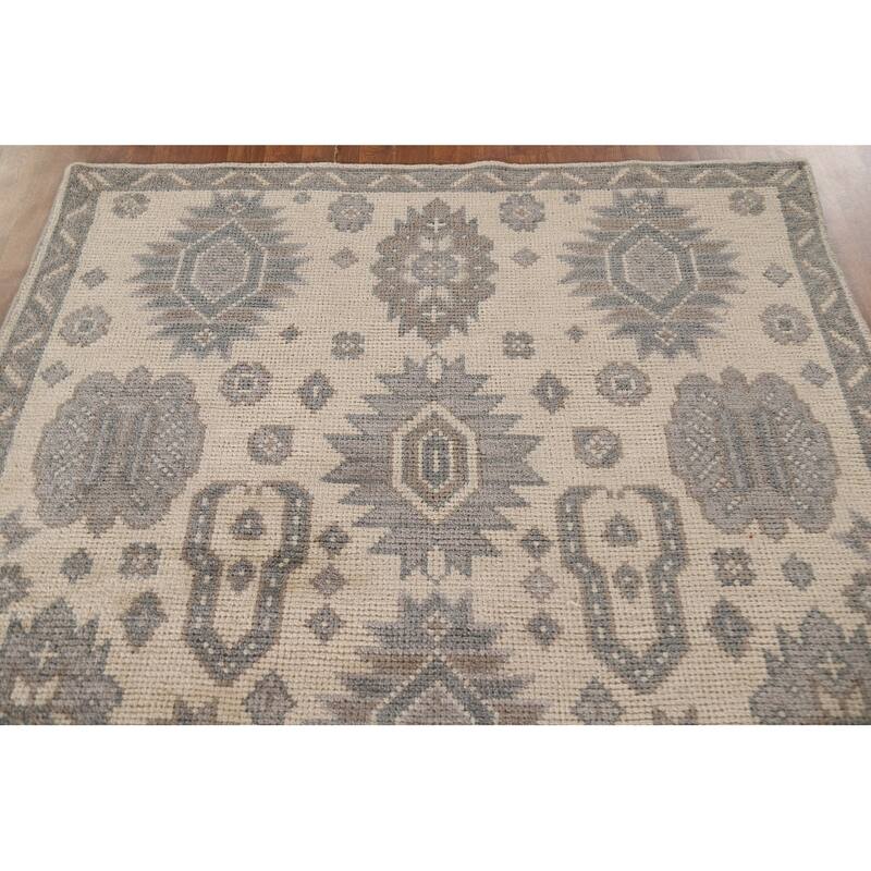 Geometric Moroccan Oriental Area Rug Hand-Knotted Wool Carpet - 5'3"x 7'11"