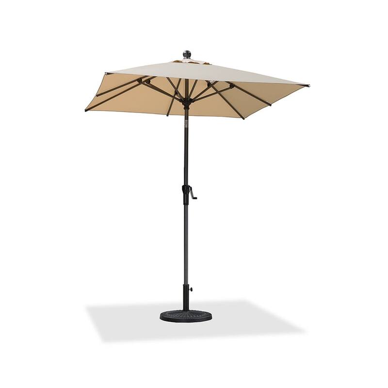 PURPLE LEAF Heavy-duty Crank and Tilt Table Umbrella Outdoor Patio Market Umbrella - 6x6ft-Beige