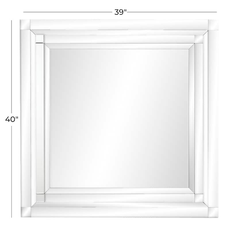 Glass Wall Mirror - Silver - Roche River Decor - 2"W x 39"L x 40"H