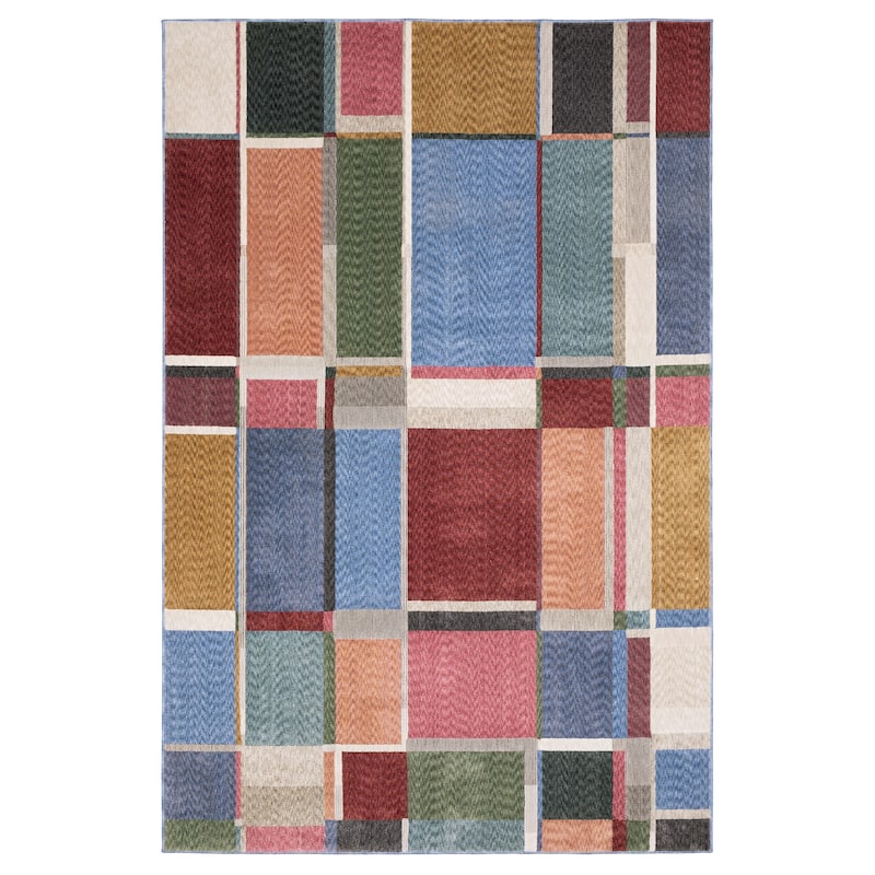 Tobias Modern Color Block Multi-colored Area Rug - 7'10" x 10'10"