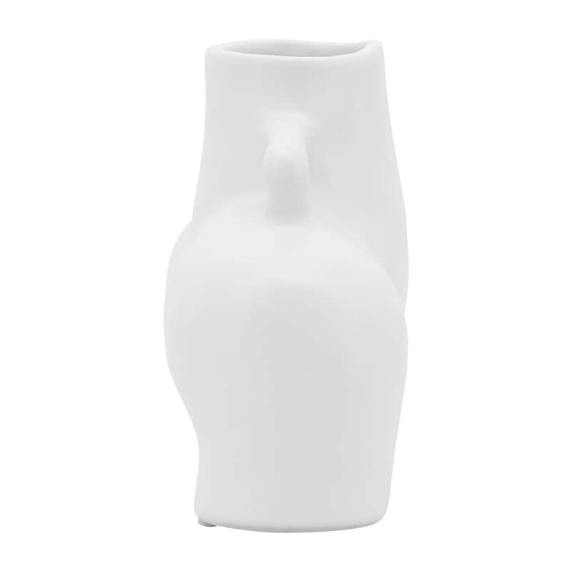 Sagebrook Home 6" Half Body Vase Contemporary Abstract Ceramic Body Shaped Flower Vase Unique Decorative Table Accent