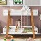 preview thumbnail 2 of 6, White Twin Solid Pine Loft Bed with Rolling Cabinet, Shelf, Tent, Guardrails, Ladder