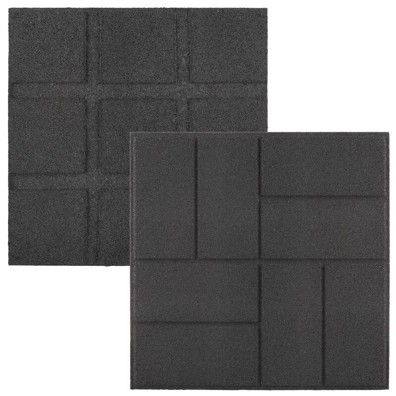 Pure Garden Rubber Deck Tiles 8-Pack - 28SQFT Outdoor Flooring Pavers