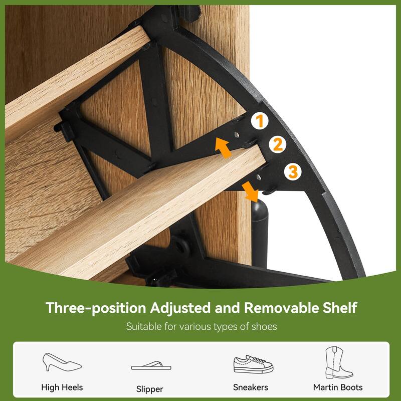 Ail Shoe Storage Cabinet Freestanding Adjustable Shoe Rack for Entryway