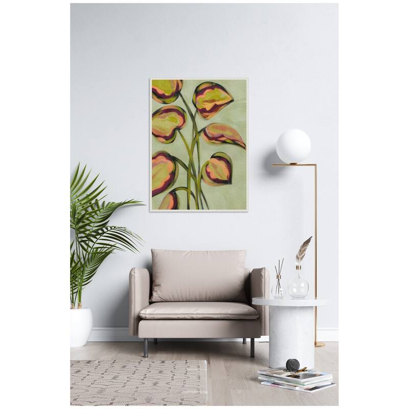 Kate and Laurel Sylvie Vibrant Foliage Framed Canvas by Nikita Jariwala