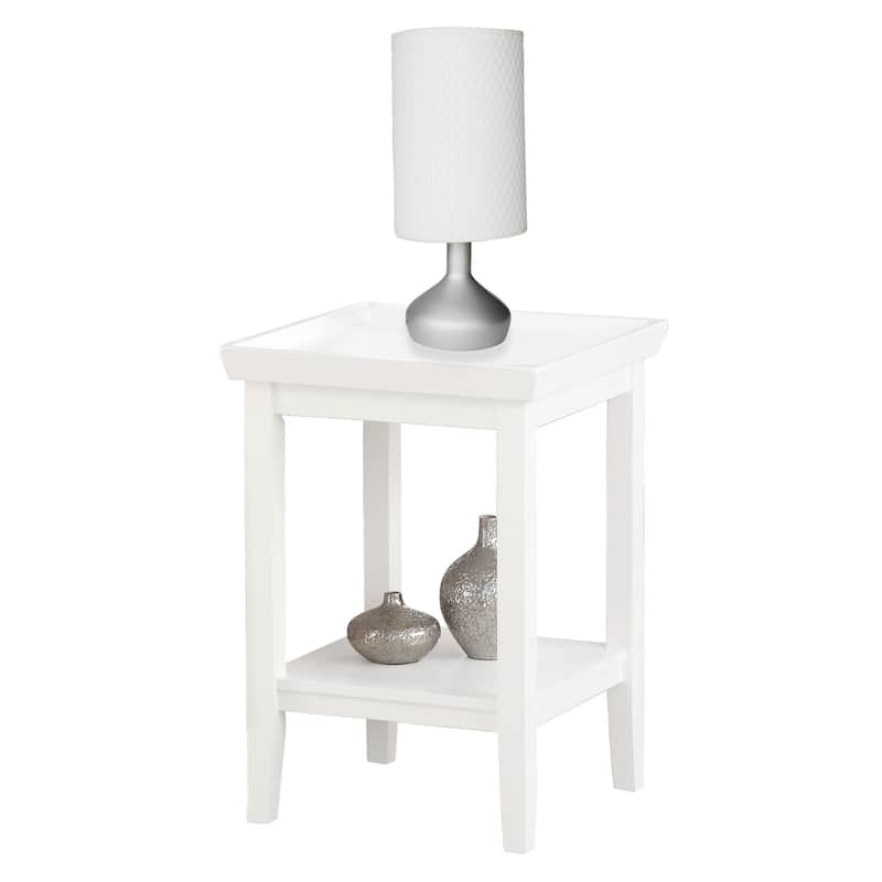 End Table with Storage Shelf, Black Accent Table, Living Room Side Table, Modern Design, Rubberwood Construction - 26
