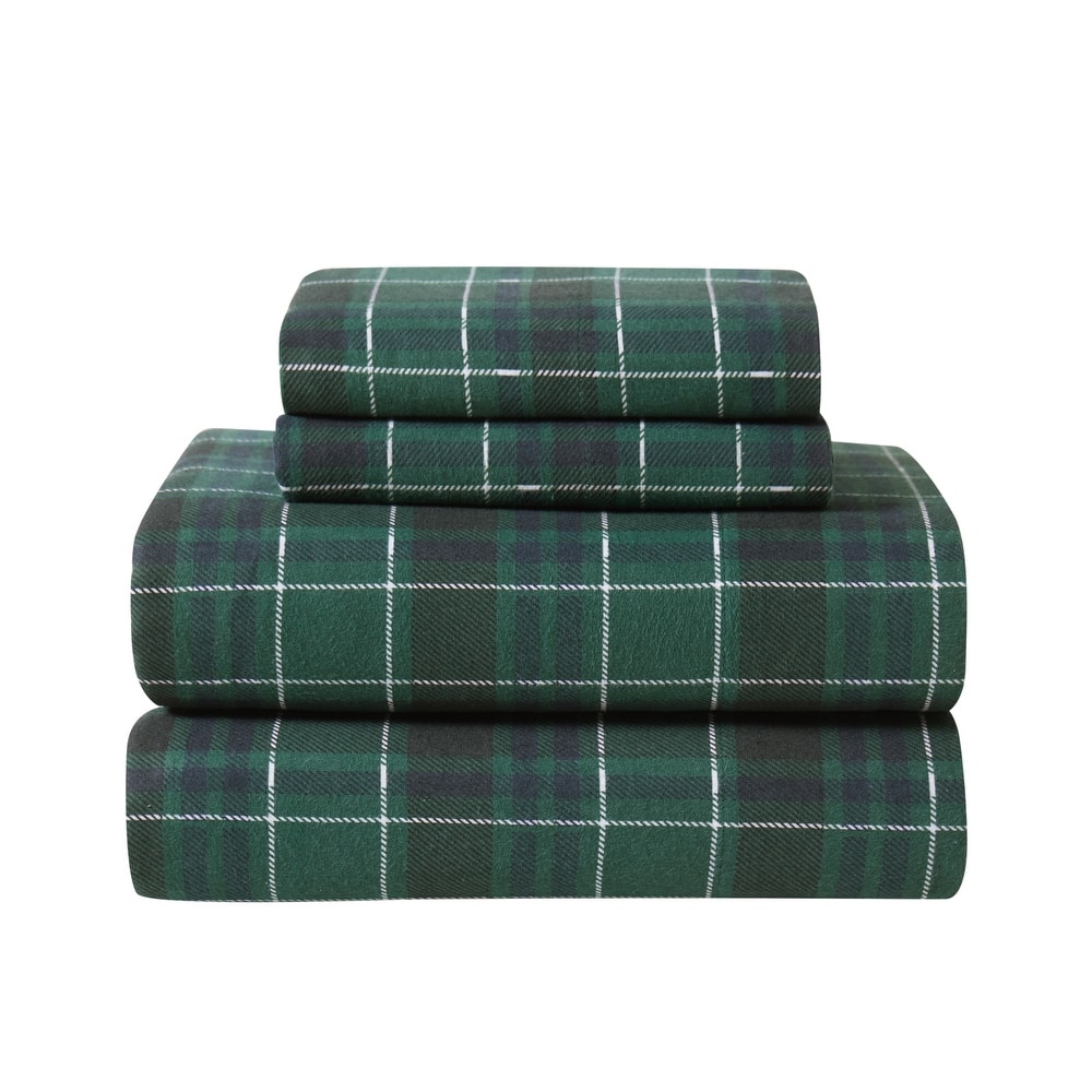 London Fog Solid and Printed Cotton Flannel Sheet Set Collection